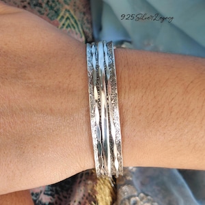 Sterling Silver Hammered Spinner Bangle | Spinner Bangle Bracelet For Women | Designer Bangle | Boho Stacking Bangle | Birthday Present !!!