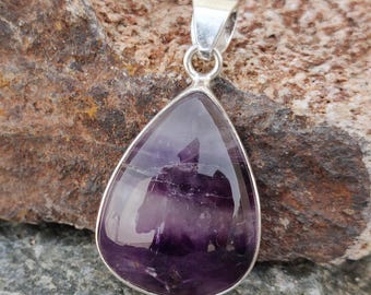 Handmade Ametrine Pear Pendant: 925 Sterling Silver Boho Necklace