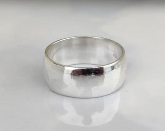 Handmade Sterling Silver Wide Band Ring: Boho Thumb Ring
