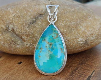 Kingman Turquoise Pendant ~ 925 Sterling Silver Pendant ~ Gift For Christmas