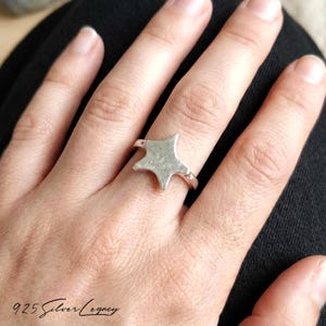 Sterling Silver Star Ring, Celestial Boho Band, Everyday Handmade Jewelry