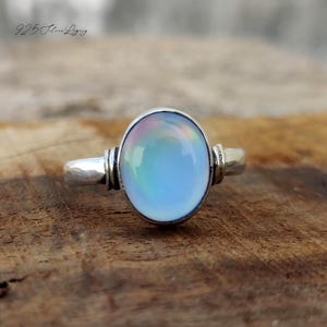 Handmade Aurora Opal Ring for Women, 925 Sterling Silver Gemstone Ring, Boho Statement Jewelry Gift, Christmas/Valentine Gift For Her