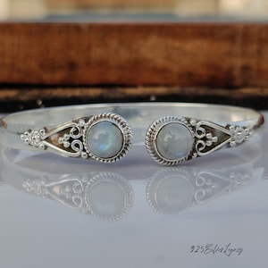 Moonstone Bangle, 925 Sterling Silver Bangle, Gift For Christmas