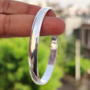 Handcrafted - Flat Designer Bangle ! Sterling Silver Bangles ! Unique Indian Kada Bangle ! Gift For Her ! Women Gift Bangle, Bangle Jewelry