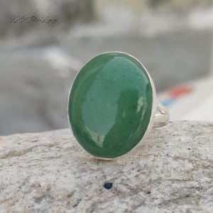 Natural Chrysoprase Gemstone Ring / 925 Sterling Silver / Handmade Jewelry / Green Oval Stone Ring / Perfect Gift Item / Birthstone Ring