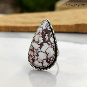 Tear Drop Wild Horse Ring | Silver Ring Jewelry For Women | Handmade Boho Ring | Birthstone Ring | Promise Gift Ring | 925 Sterling Ring |