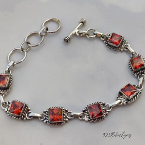Handmade Red Garnet Bracelet: Sterling Silver Jewelry Gift