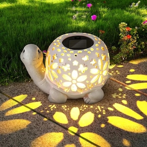 Rustic Turtle Solar Light with LED Bulbs | Unique ABS Animal Statue for Outdoor Garden Decor, Yard, Patio, Lawn, Landscape or Pathway Use