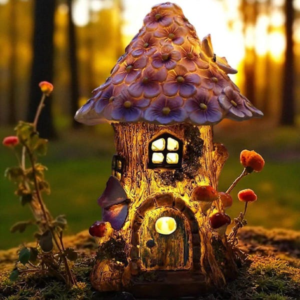 Solar Fairy Garden House - Etsy