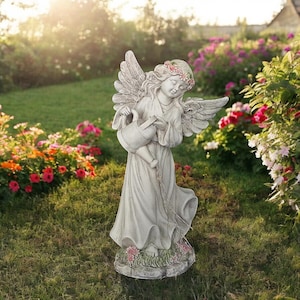 Statua dell&#39;angelo solare: decorazione da giardino resistente alle intemperie