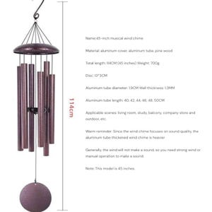 45&quot; Large Outdoor Wind Chimes – Deep Tone Bronze Metal Chime for Garden | Soothing Relaxing Sound | Peaceful Patio & Yard Decor