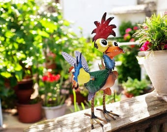 Galline Decorativo Da Giardino In Metallo - Statuette Colorate Per Esterni Resistenti Alle Intemperie - Foto 9