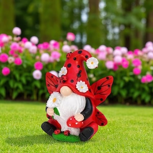 Cute Resin Garden Gnome Statue | Whimsical Outdoor Lawn Ornament for Patio, Yard, Pathway | Unique Decorative Garden Sculpture for Outdoors
