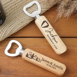 Custom Wooden Bottle Opener,Groomsmen Gift Idea, Engraved Custom Wood Handle Bottle Opener for Birthday,Gift for Him,Gifts for Dad Boyfriend