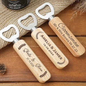 Personalized Wooden Bottle Opener,Engraved Beer Opener,Gifts for Dad Boyfriend,Custom Party Favors,Wooden Bottle Opener, Drinking Gifts