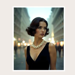 Hollywood Glamour Portrait - Art Deco Woman in Black Dress -  Vintage Beauty Poster-Digital Download - Printable Home Decor