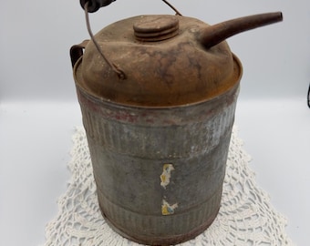 Bidon d'essence/huile vintage galvanisé