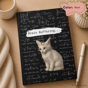 Funny Math Cat Journal, Personalized STEM Notebook, Brain Buffering Math Notebook, Physics Student Gift, Science Journal, engineering book