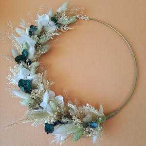 Dried and stabilized flower crown, floral crown, customizable, made to measure, birth gift idea, bedroom decoration