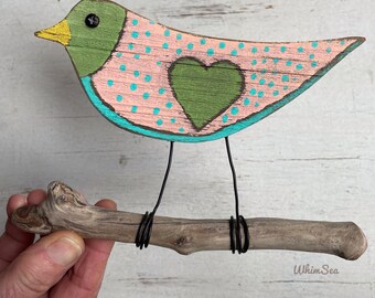 Reclaimed wood and driftwood Love Bird Valentine’s Day wedding