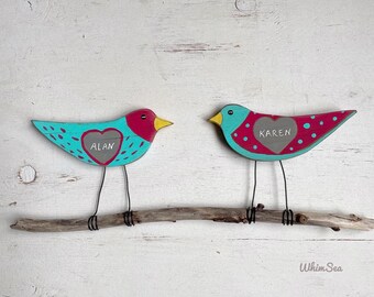 Love BIRDS couple personalized wedding Valentine’s Day engagement