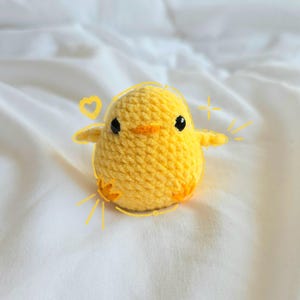 Customizable Cute Chick Plush | Crochet Mini Chicken Keychain Bag Charm | Pocket Size Gift for Kids & Teens | Handmade Soft Stuffed Bird