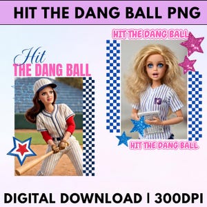 Hit The Dang Ball Baseball Mom Png, Game Day Softball Png, Distressed Doll Face Meme, Baseball Mom Shirt Design, Funny Crying Doll Meme PNG