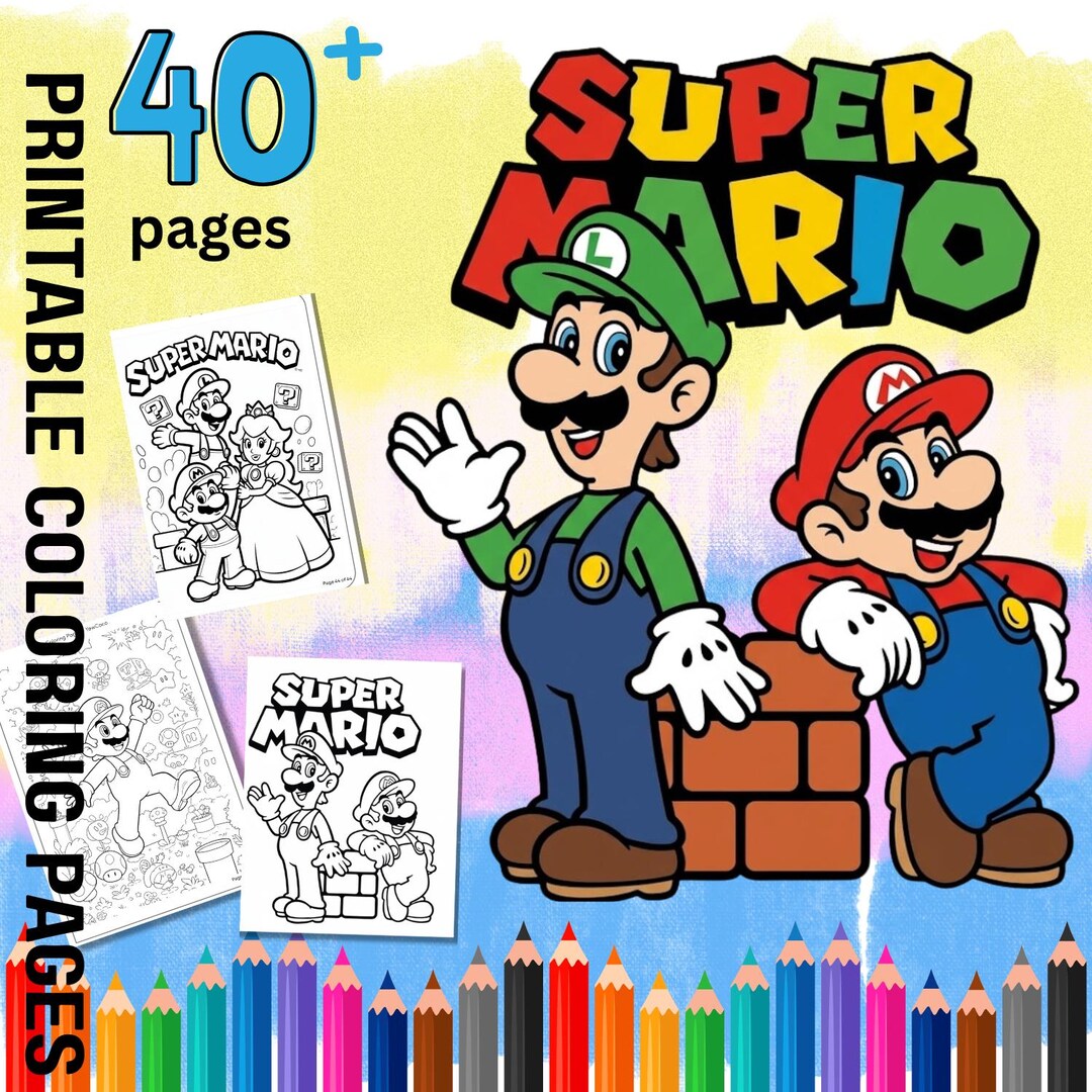 Mario Color Pdf Super Mario Coloring Book, 40+ Pages | Printable PDF | Super Mario ...