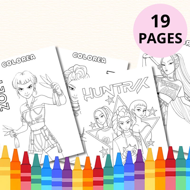 Huntrix bilder zum ausmalen - Etsy.de