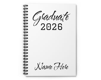 Personalized Spiral Notebook for Graduates- Customizable Journal, Perfect for Graduation Gift