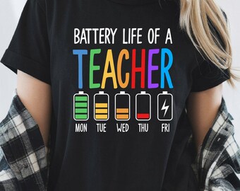 Lärarens batteritid png, roligt pedagogcitat sublimering, relaterbar skolveckohumor, presentidé för lärare i slutet av veckan