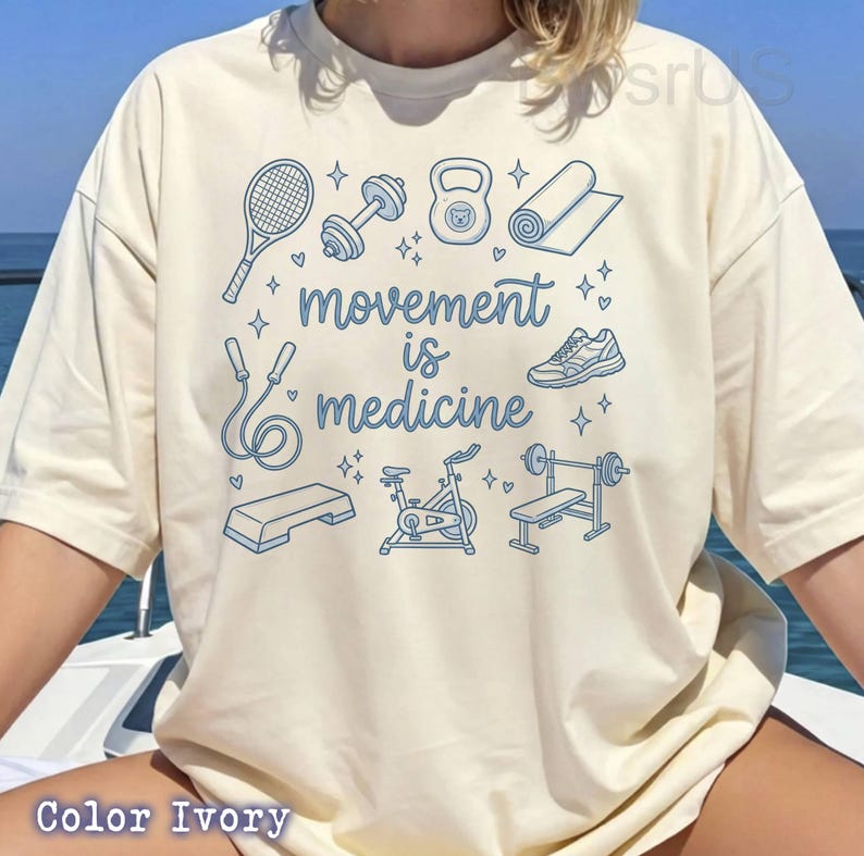 Movement Is Medicine Unisex T-shirt, Movement Is Medicine quote, fitness wellness lifestyle shirt, gym motivation workout image 9