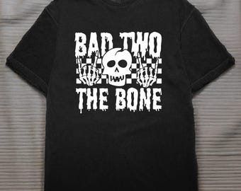 Bad Two The Bone Png, Second Birthday Shirt, Skeleton Hands, Halloween Birthday, Spooky Birthday, Digital Download, SVG File