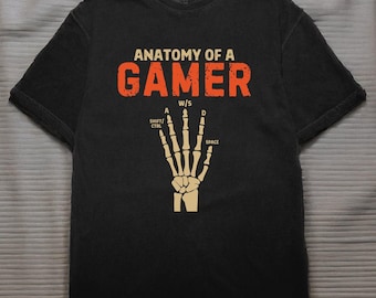 Anatomie eines Gamer Handskeletts WASD Tastatur PC Gaming Geschenk Lustiges Videospiel Spieler Geek Nerd Gaming T-Shirt