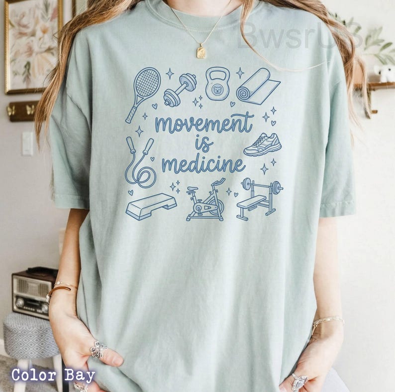Movement Is Medicine Unisex T-shirt, Movement Is Medicine quote, fitness wellness lifestyle shirt, gym motivation workout image 2