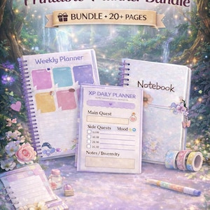 Planificador diario y semanal - Cuaderno floral - Imprimible y PDF digital