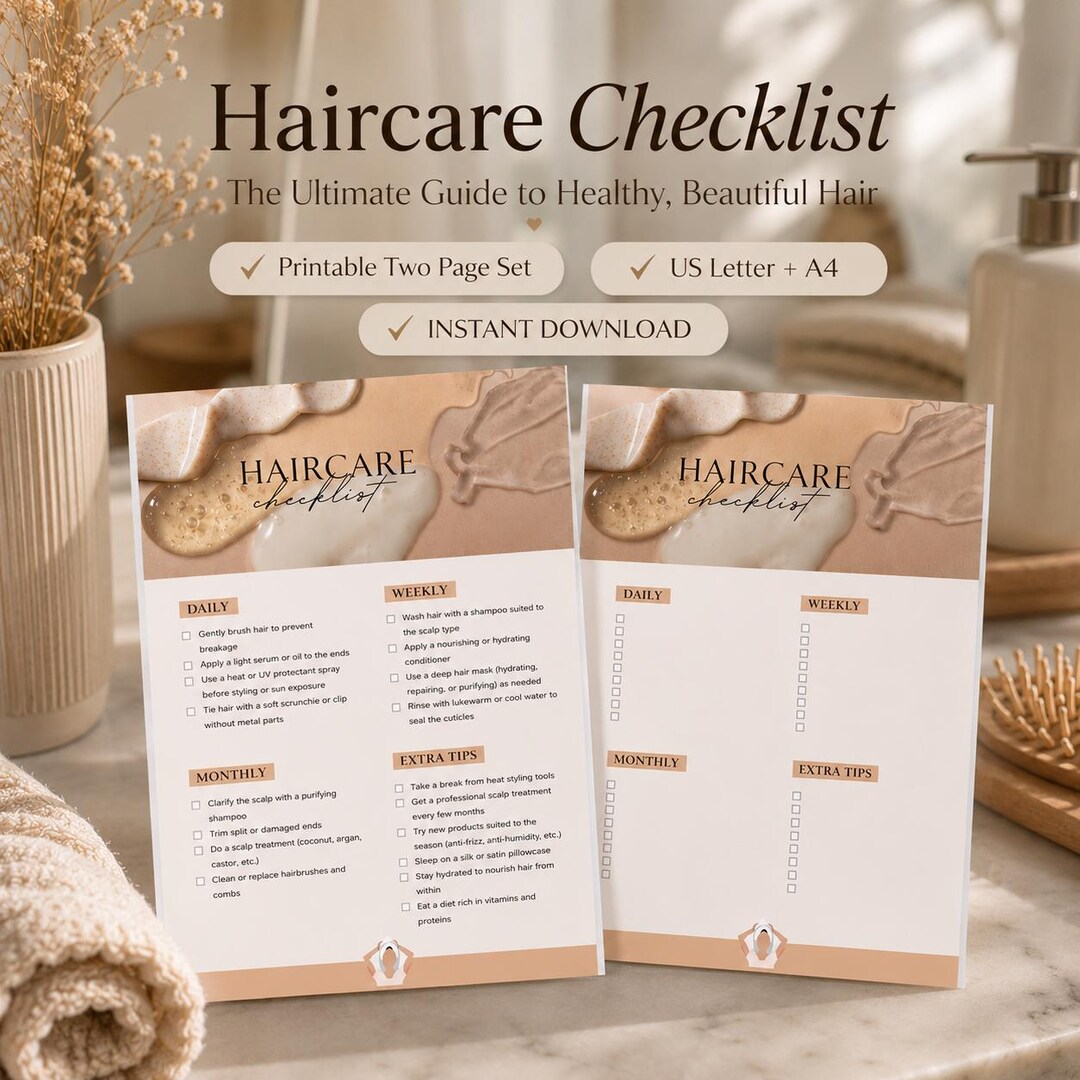 Haircare Routine Checklist – Daily, Weekly, Monthly Planner (printable PDF) - Etsy Canada