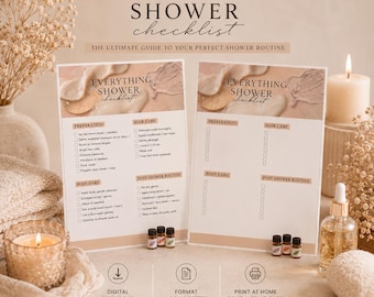Alles-Dusche-Checkliste | Selbstpflege-Routine, Beauty-Planer (Digitaler Download)