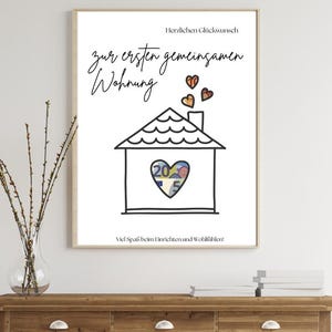 Housewarming gift, cash gift, moving gift, first apartment gift, last minute gift, PDF download, craft template