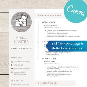 Plantilla de solicitud, que incluye muestra de CV y carta de presentación, solicitud, plantilla de Canva, plantilla de CV y carta de presentación en alemán