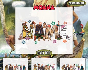 Personalized Name Moana Dtf, Custom Alphabet Moana Dtf, Disney Family Trip Dtf, Disney Characters Alphabet Dtf, Ready To Press,Heat Transfer