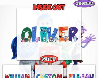 Personalized Inside Out Character Name Dtf Transfer, Disneyland Matching Dtf, Personalized Inside Out 2 Dtf, Joy, Sadness, Anxiety