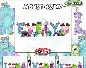 Custom Name Monster Inc Dtf Transfer, Personalized Monster Inc Birthday Dtf, Disneyland Family Matching Trip Dtf, Birthday Party Dtf