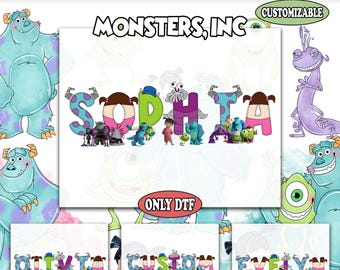 Custom Name Monster Inc Dtf Transfer, Personalized Monster Inc Birthday Dtf, Birthday Party Dtf,  Disneyland Family Matching Trip Dtf