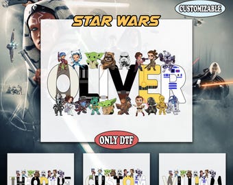Disney Star Wars Custom Name DTF Transfer, Personalized Star Wars Name DTF, Star Wars Ready To Press, Family Matching DTF, Heat Transfer