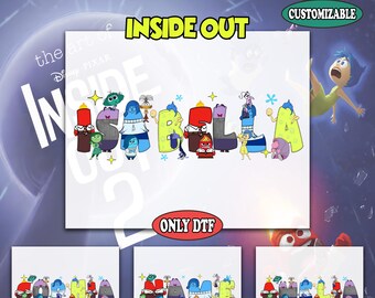 Custom Name Inside Out Dtf Transfer, Disneyland Dtf, Magic Kingdom Dtf, Inside Out Dtf, Disneyland Emotions Dtf, Pixar Inside Out 2 Dtf