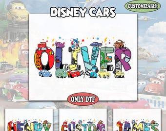 Disney Cars Ready To Press, Disney Cars Personalized Name Dtf, McQueen Custom Dtf, Cars Matching Dtf, Cars Birthday Dtf, Heat Press Transfer