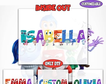 Personalized Inside Out Character Name Dtf Transfer, Disneyland Matching Dtf, Personalized Inside Out 2 Dtf, Joy, Sadness, Anxiety