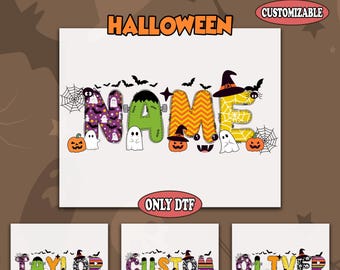 Custom Name Halloween Letters DTF Transfer, Personalized Halloween Ready to Press, Halloween Family Matching DTF, Custom Name Iron On
