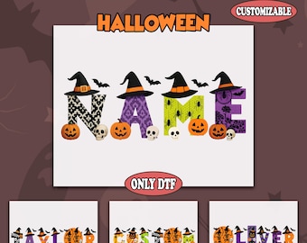 Custom Name Halloween DTF Transfer, Personalized Halloween Ready To Press, Halloween Family Matching Dtf, Halloween Alphabet dtf, Heat Press